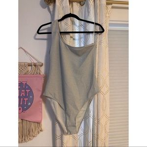 One Strap Metallic Body Suit